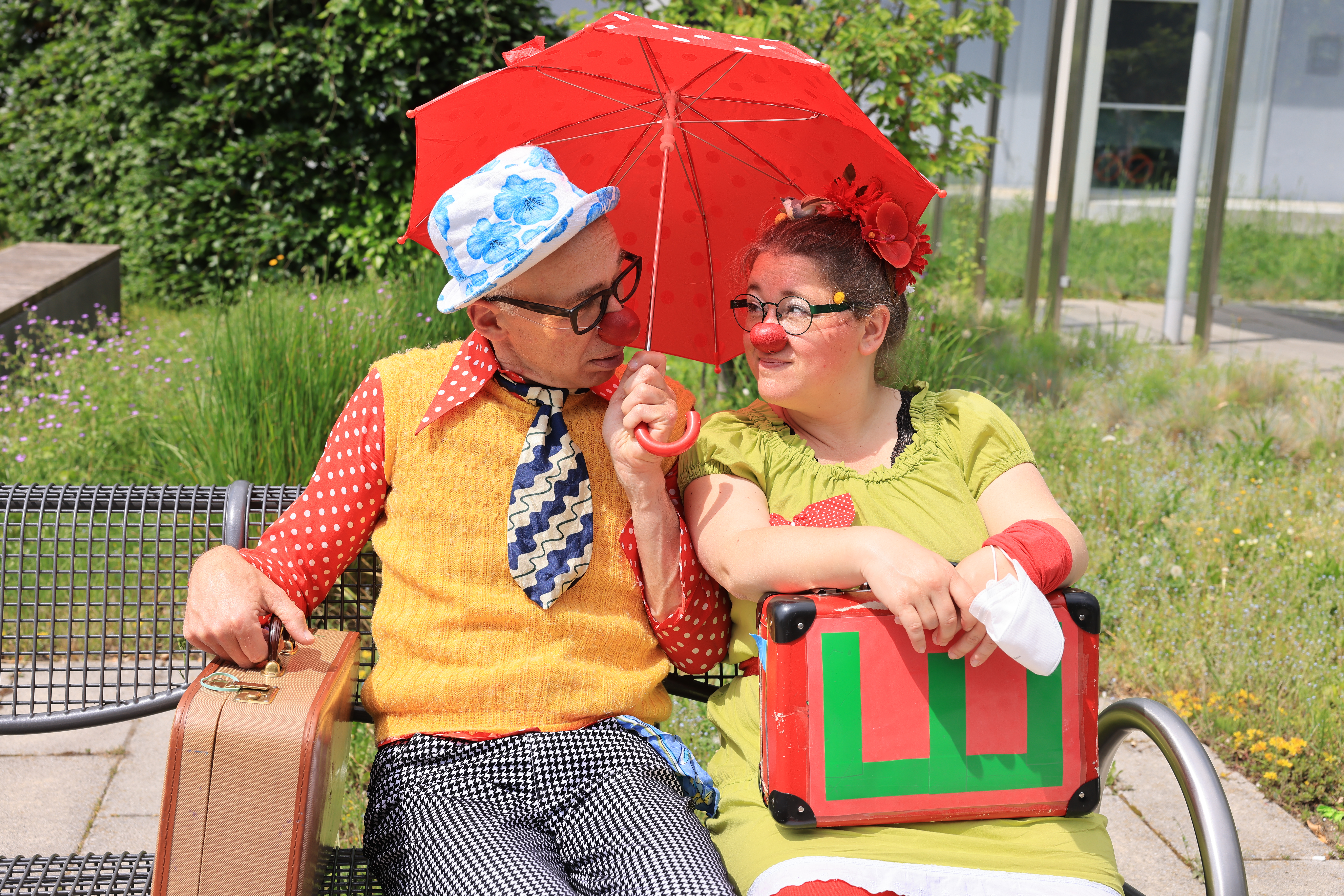 Klüngel und Mr Lucky in der Sonne
